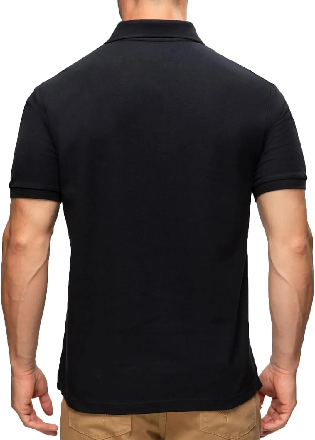 2 Pack Mens Polo Shirts with Pocket Short Sleeve Golf T-Shirt Moisture Wicking Casual Workout Shirts