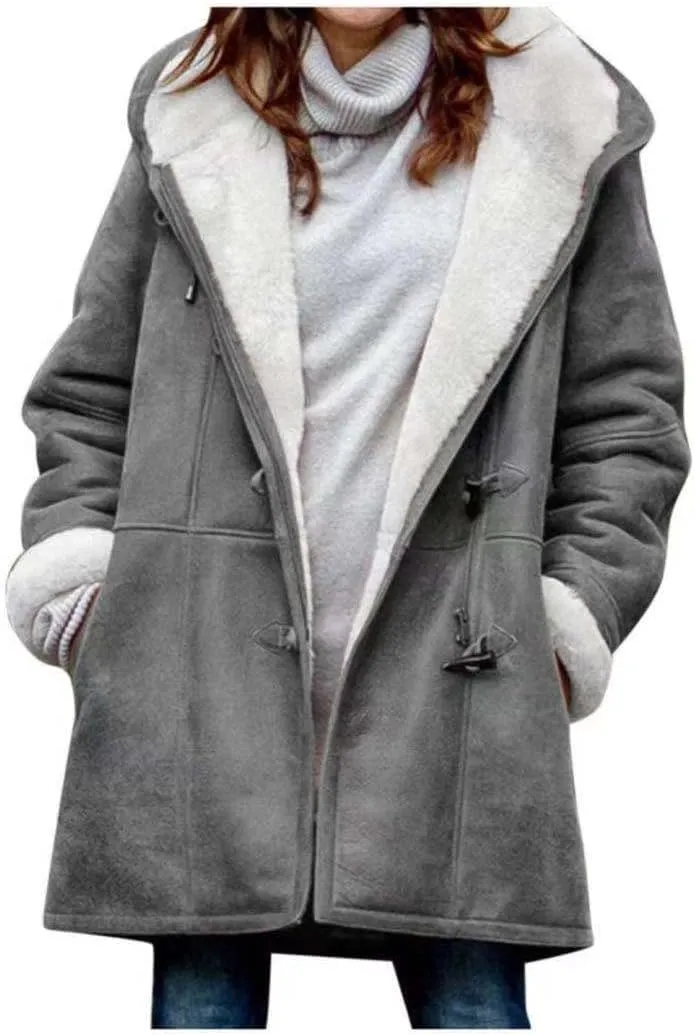 AI'MOURI Sherpa Fleece Outerwear Overcoat Women