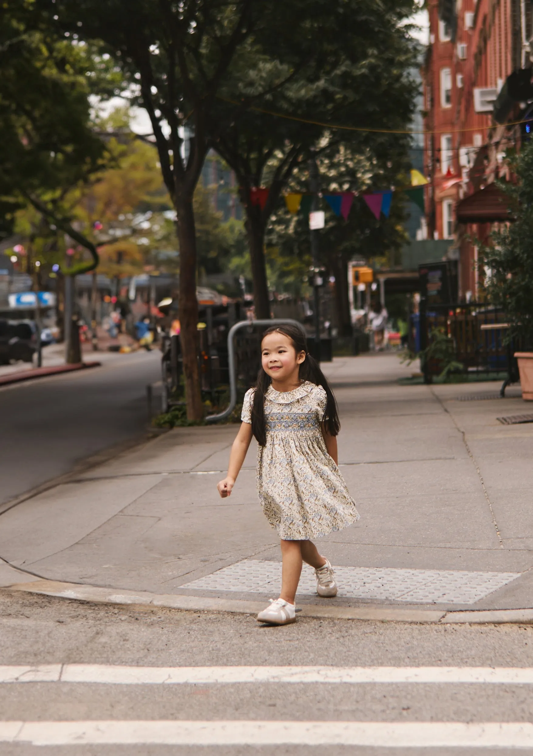Autumn Floral Smocked Dress