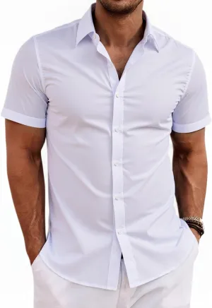 Beninos Men's Short Sleeve Dress Shirt