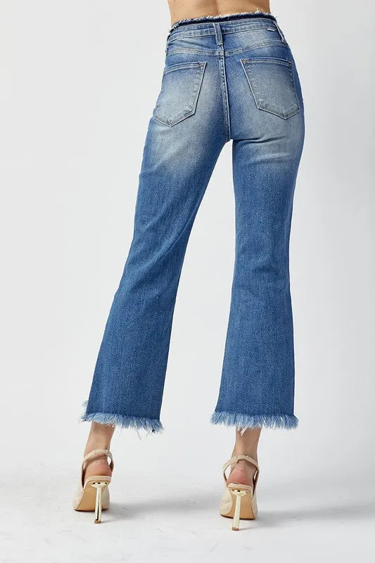 High Rise Crop Flare Jeans