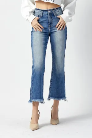 High Rise Crop Flare Jeans