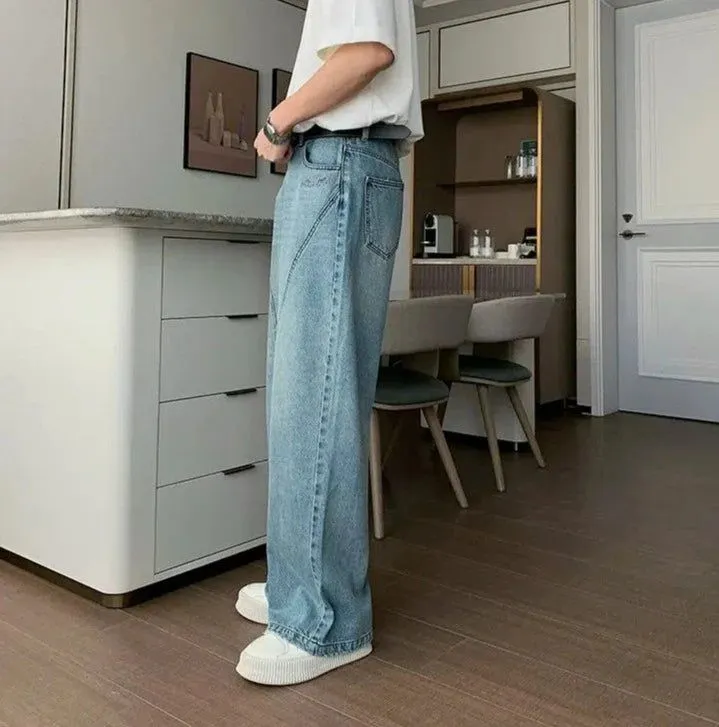 Hua Seams Detail Washed Jeans