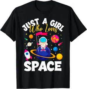 Just A Girl Who Loves Planets Science Lover Girl Space Solar T-Shirt