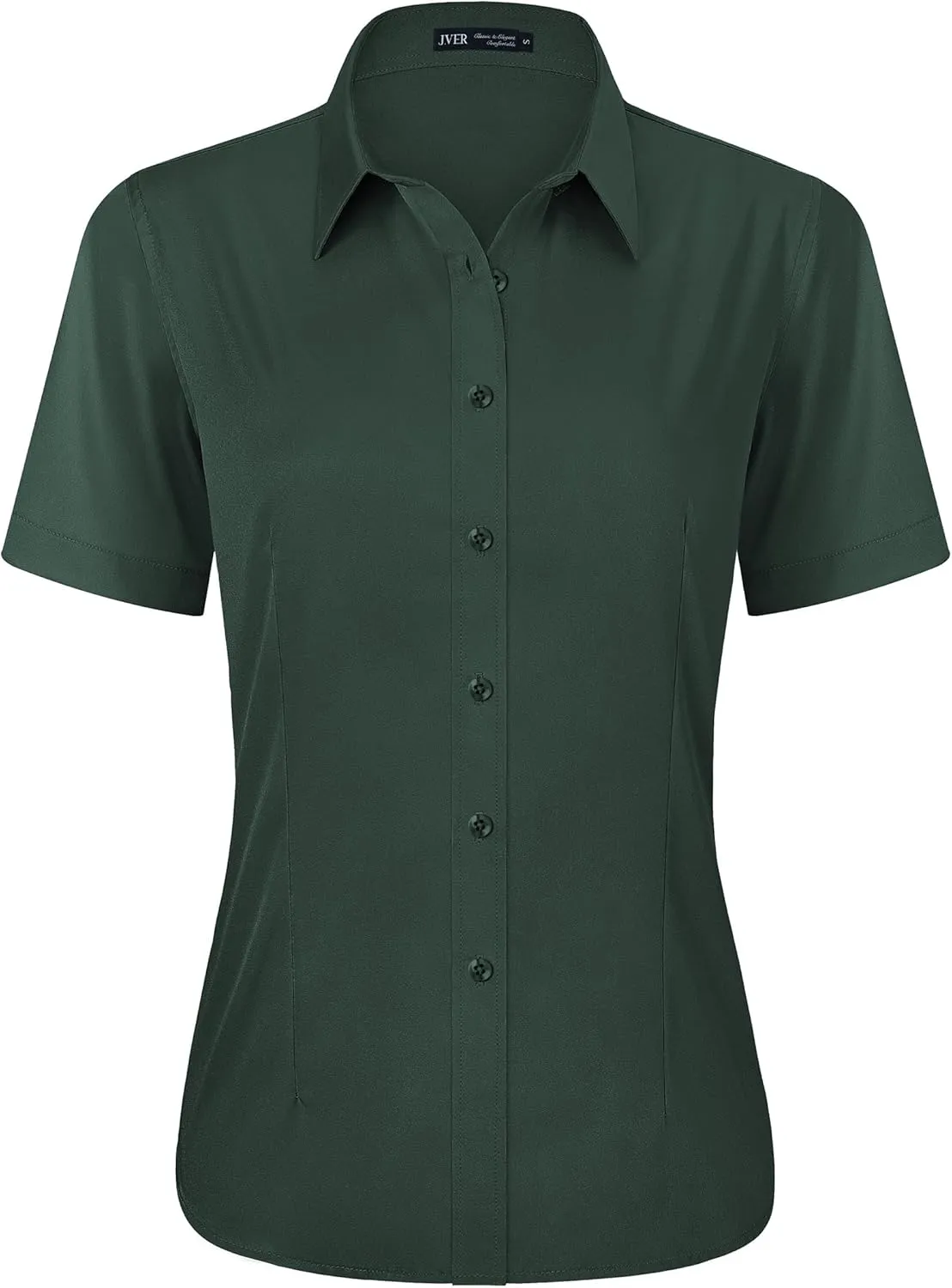 J.VER Womens Button Down Shirts Stretch Wrinkle Free Formal Short Sleeve Dress Shirt Summer Work Blouses Business Casual Tops
