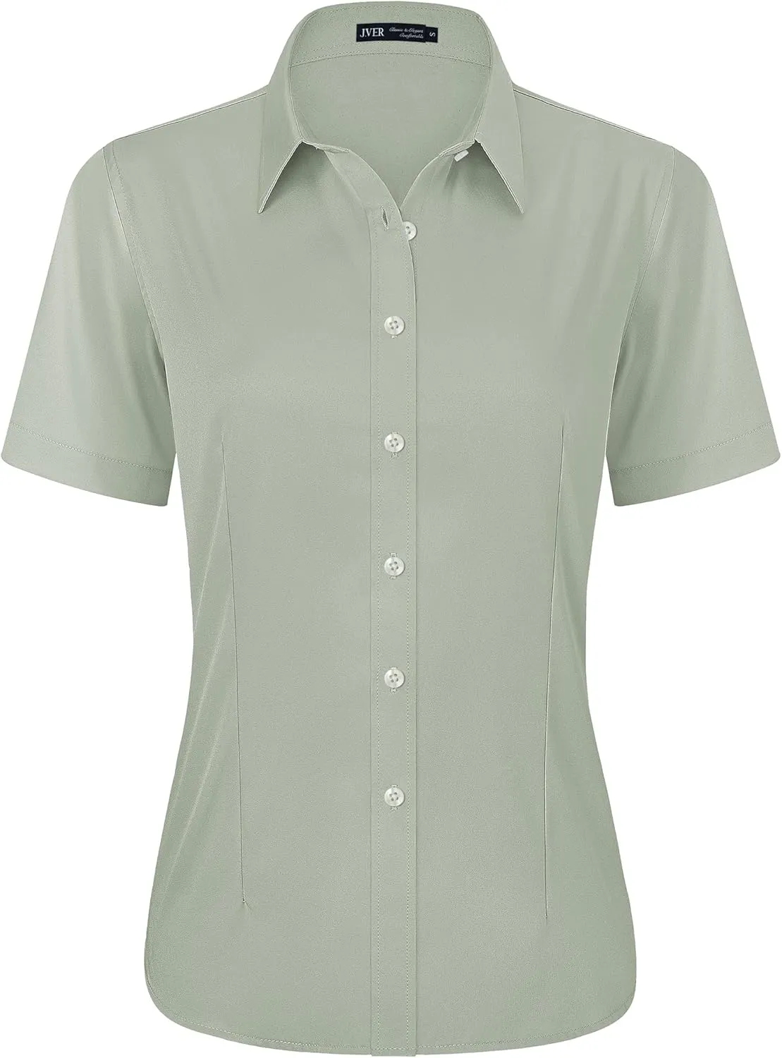J.VER Womens Button Down Shirts Stretch Wrinkle Free Formal Short Sleeve Dress Shirt Summer Work Blouses Business Casual Tops