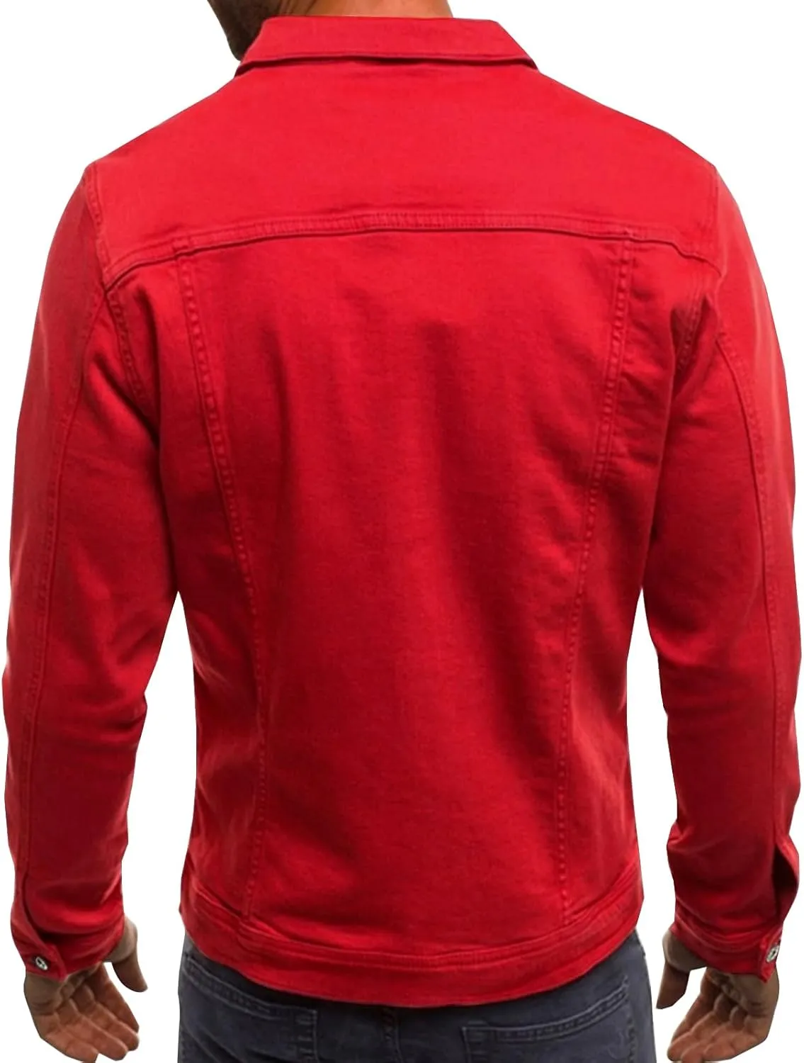 LONGBIDA Men's Casual Classic Denim Jacket Slim Fit Fashion Jean Coat