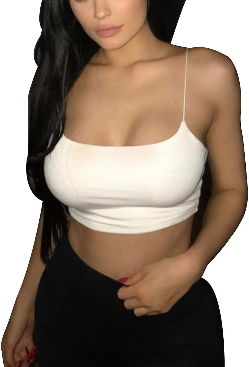 LuFeng Women's Crop Top Cami Camisole Summer Women Sexy Slim Sleeveless Backless Spaghetti Strap Tank Top
