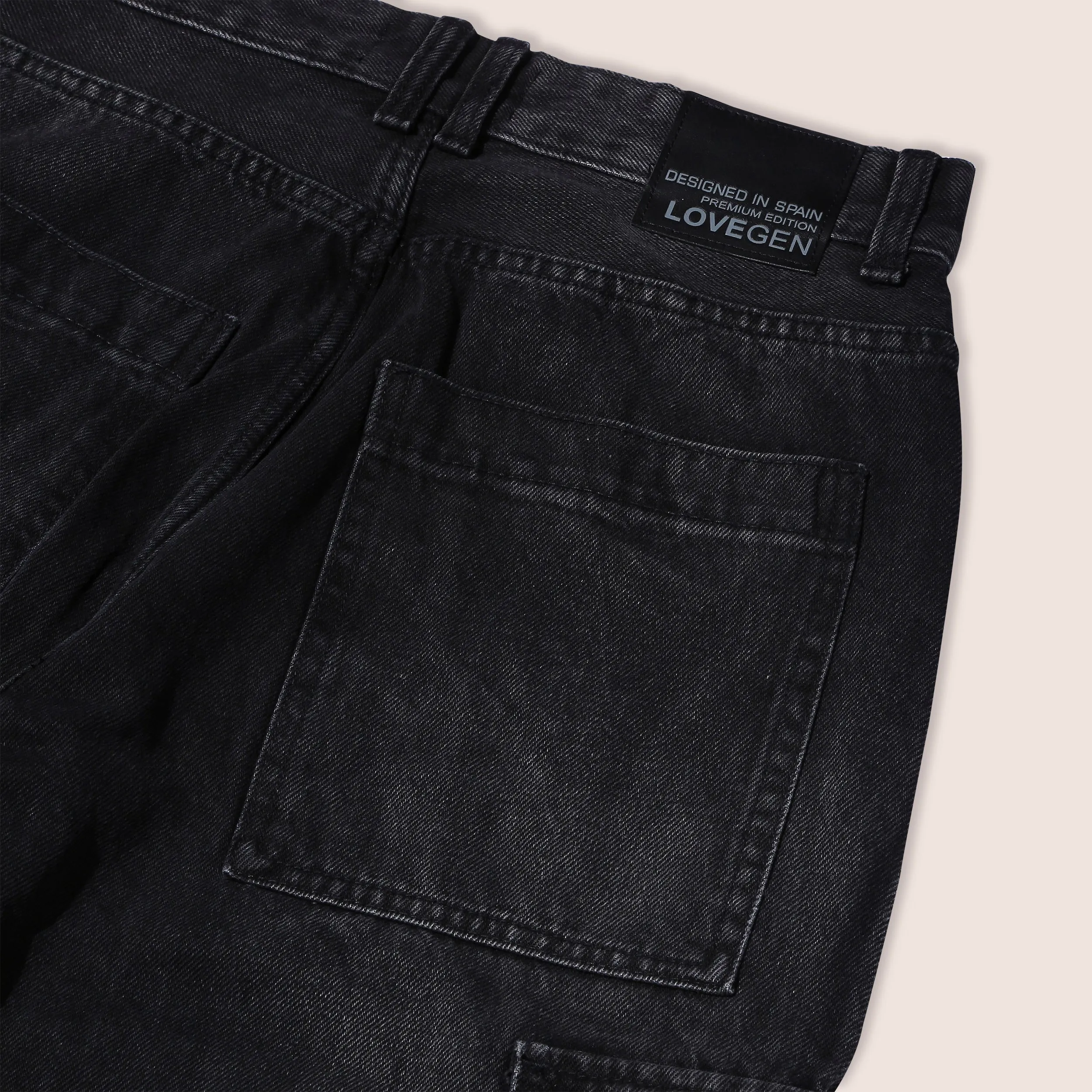 Men's Black Baggy Denim
