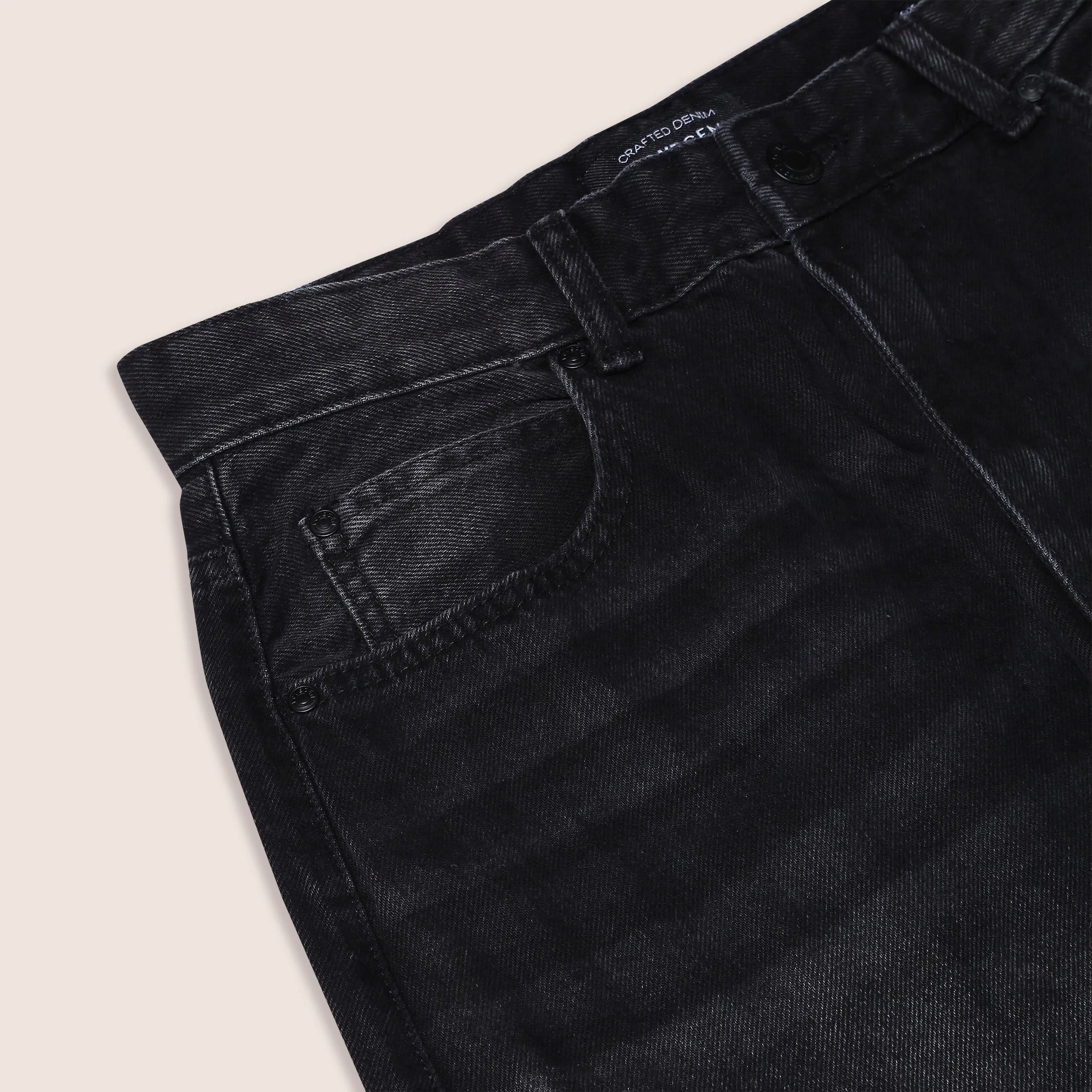 Men's Black Baggy Denim