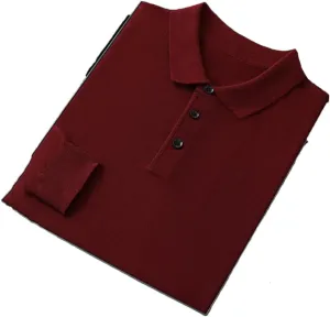Men's Wool Sweater Polo Shirt Collar Pullover Knitwear Casual Loose Men's Shirts Tops Warm Soft Sweater