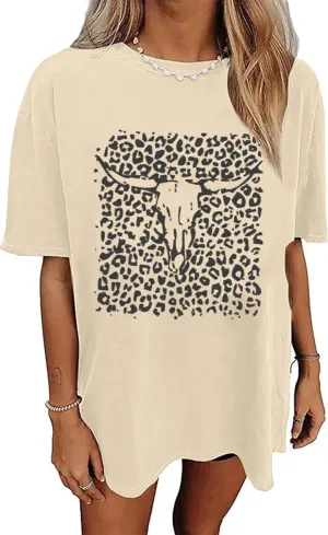 Oversized Wild West Cowboys T-Shirt for Women Western Rodeo Graphic Tee Short Sleeve Loose Vintage Country Music Tee Top