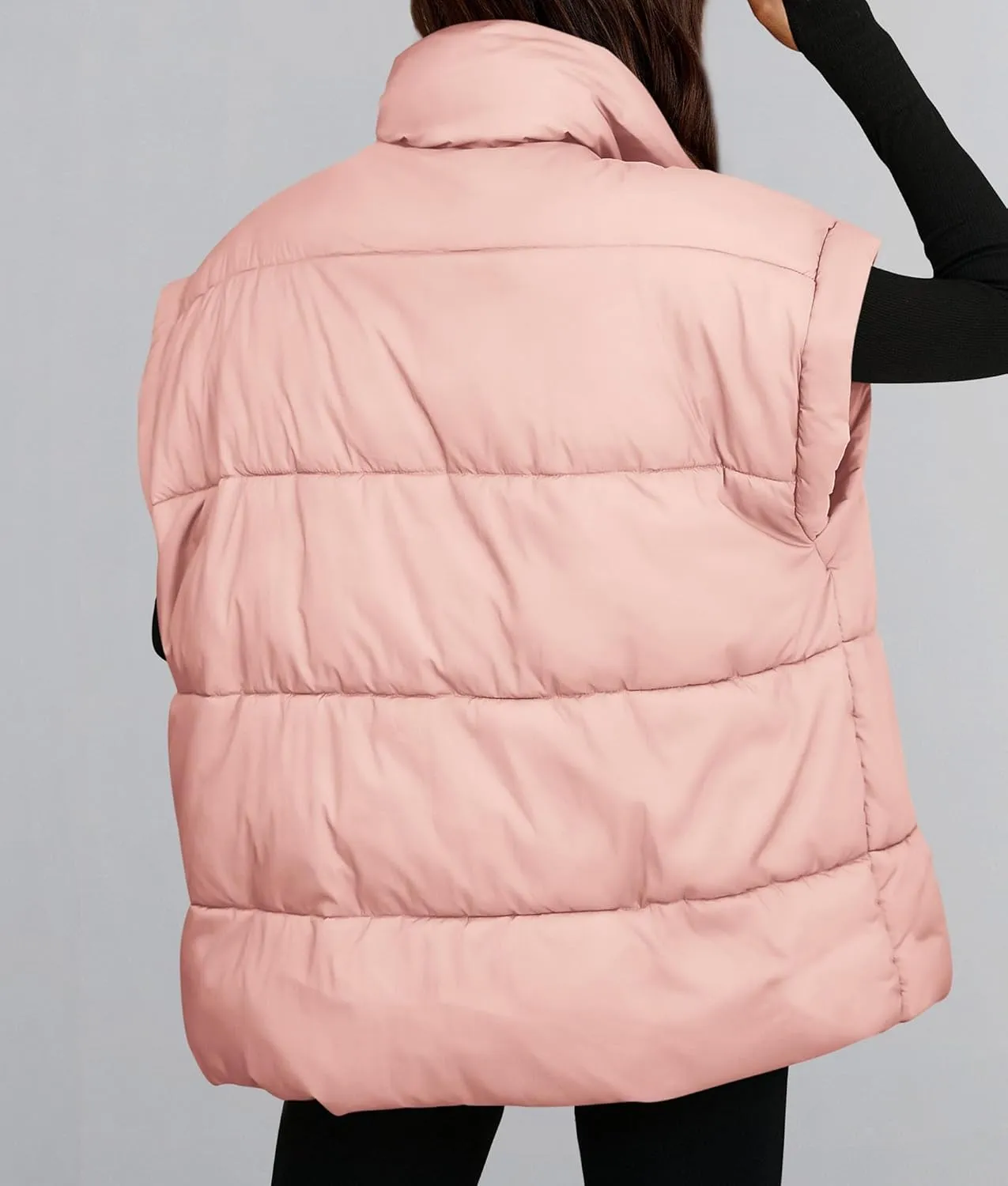 PRETTYGARDEN Women's Puffer Vest Fall Casual Stand Collar Lightweight Sleeveless Zip Up Padded Jackets Outerwear