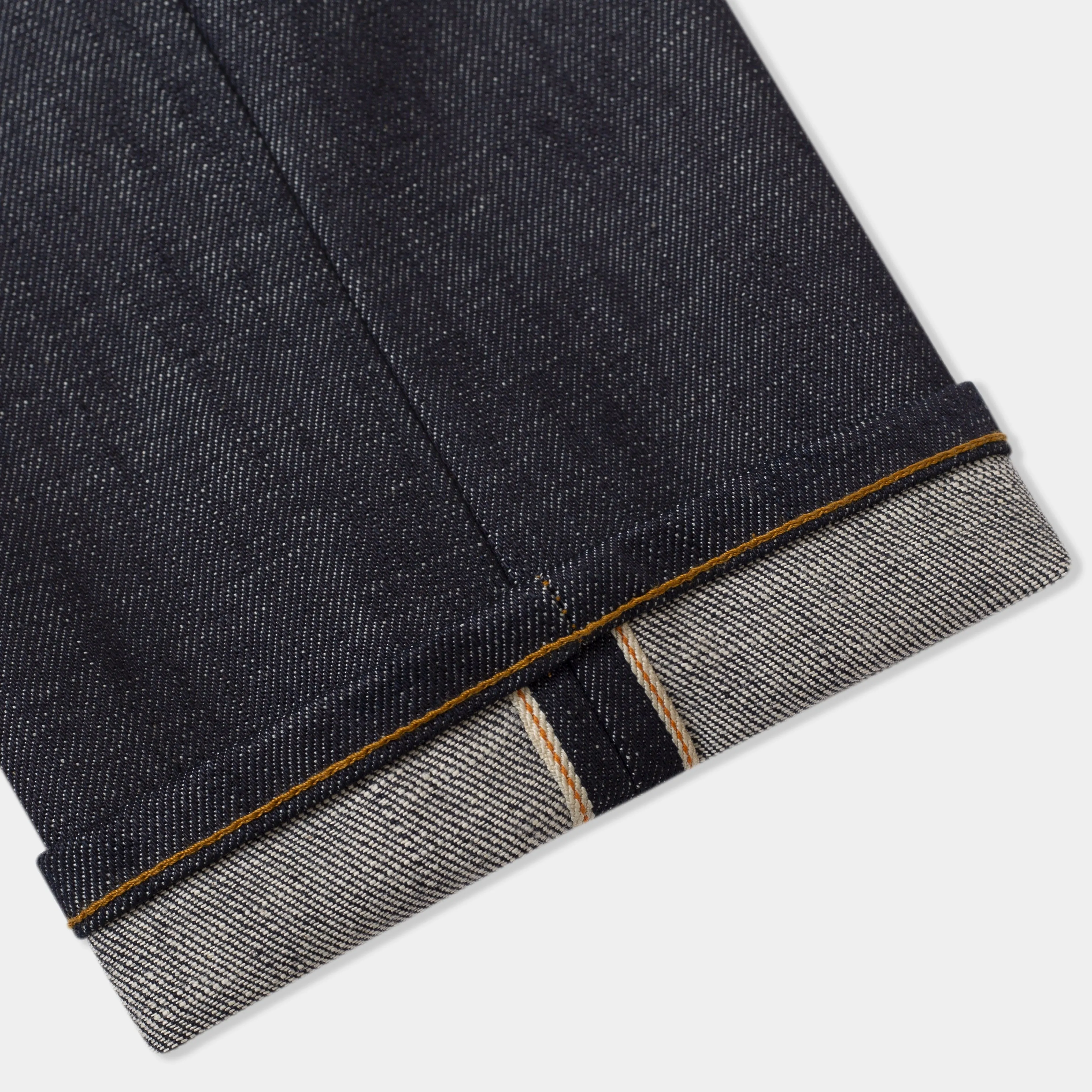 Slim Tapered 14.5oz Isko Orange Listed Raw Organic Selvedge Jeans (Indigo)