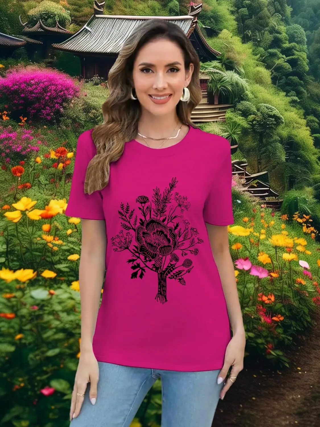 Sunflower Shirts for Women Faith Graphic Tees Short Sleeve Loose Fit Butterfly Teen Girls T Shirt Summer Tops