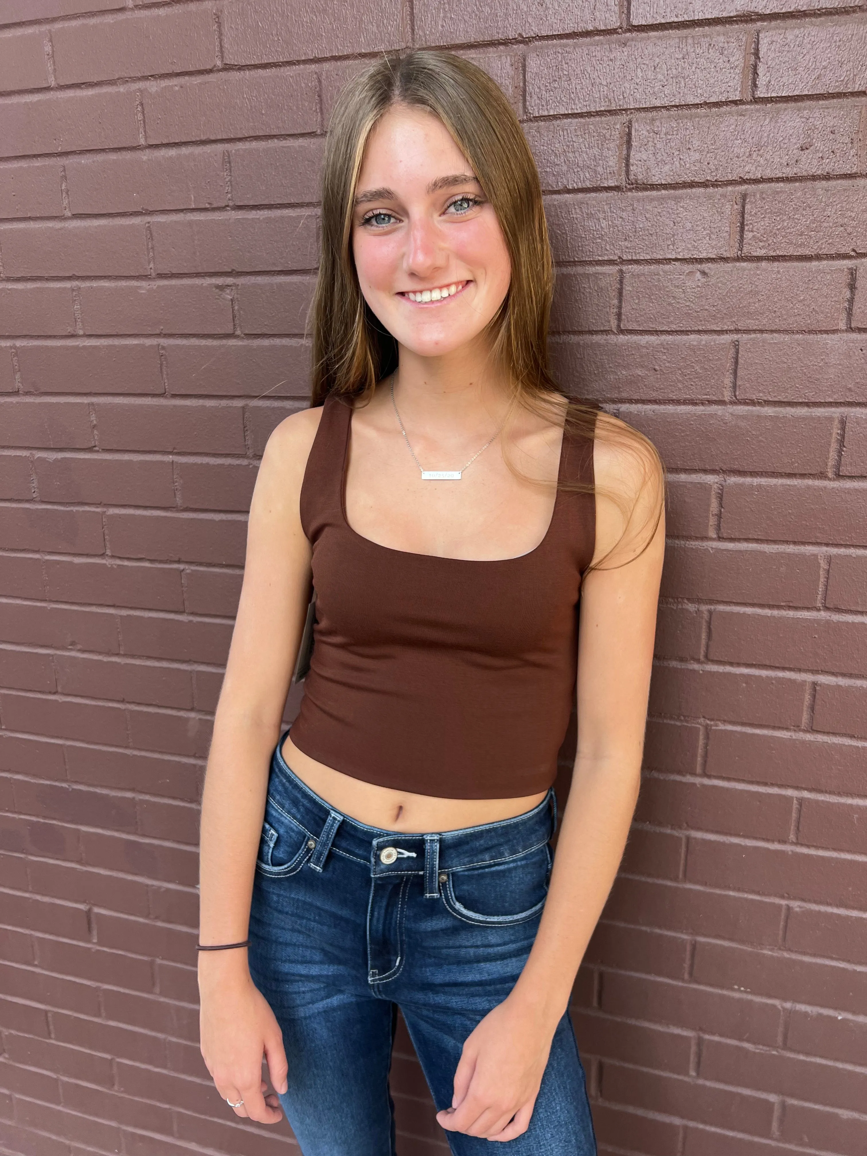 Understated Tank Top - Brown