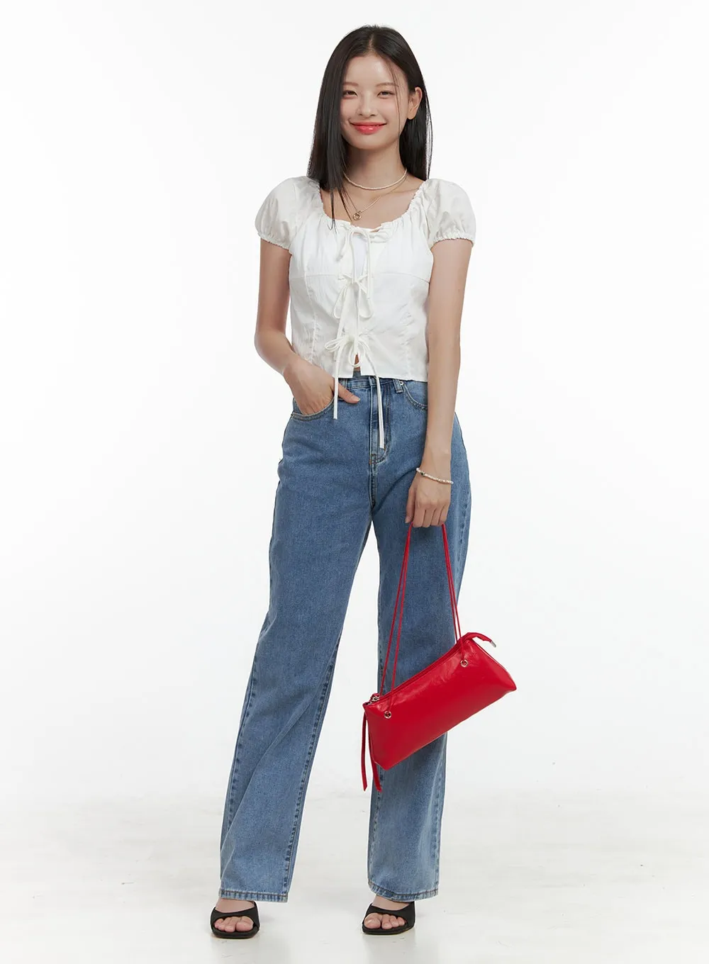 Washed Straight Jeans OL411