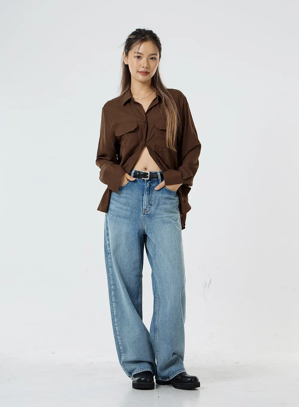 Washed Wide Jeans CS05