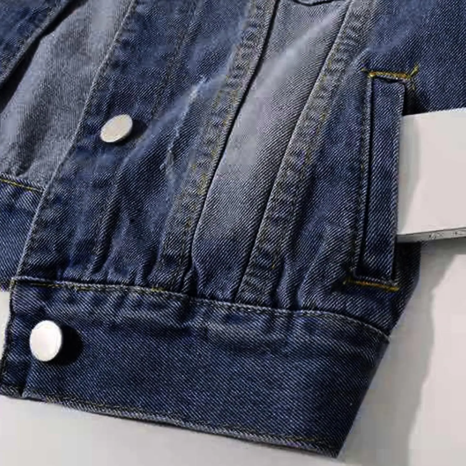 Womens 3/4 Sleeve Colored Cropped Denim Jacket Trendy Light Wash Short Jean Jacket Trucker Coat